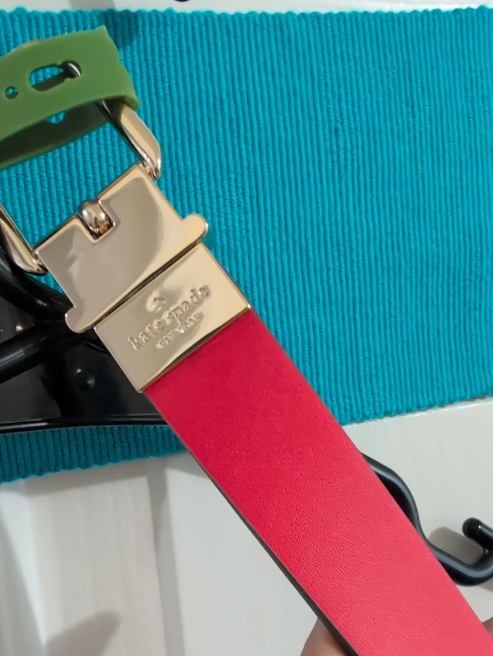 NWT Kate Spade Reversible Pink/Red Belt with Gold Buckle